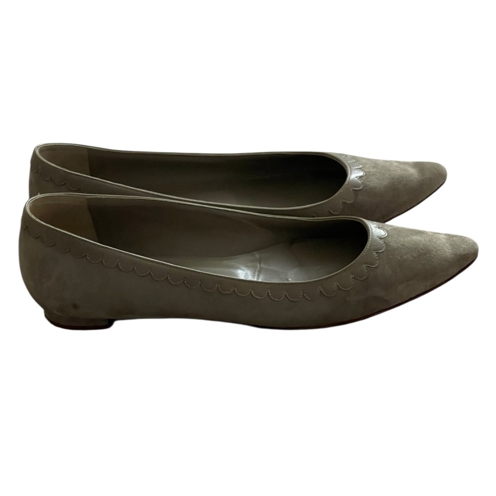 Manolo Blahnik Taupe Suede Ballet Flats Women  Size 39.5 - Picture 5 of 9
